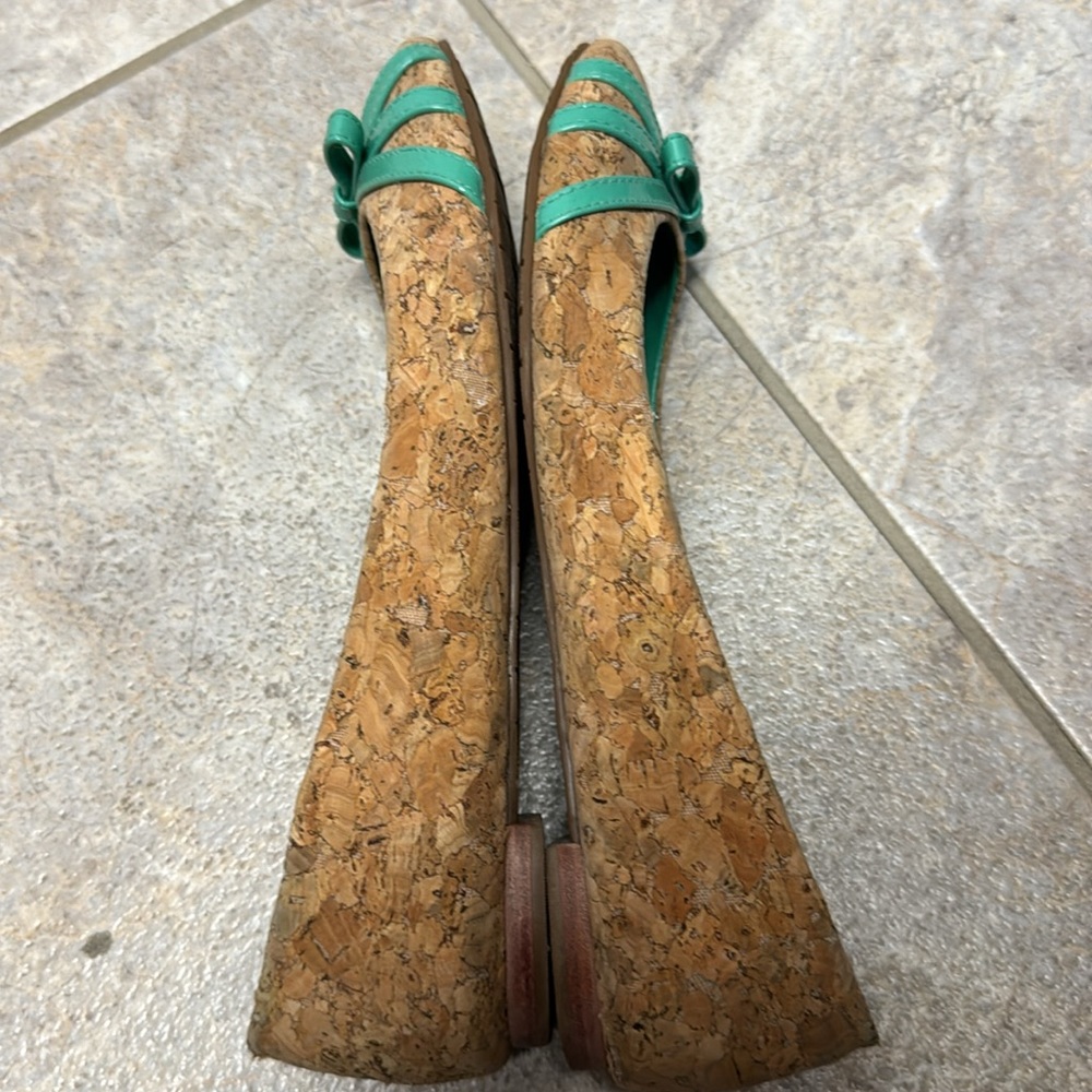 Kate Spade Cork with emerald green Ballet flats size 8 - Picture 6 of 6